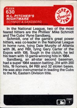 N.L. Pitcher’s Nightmare (Mike Schmidt / Ryne Sandberg)  baseball card collectible - Main Image 2
