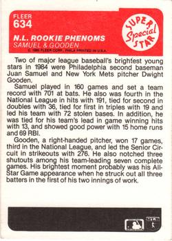 N.L. Rookie Phenoms (Juan Samuel / Dwight Gooden)  baseball card collectible - Main Image 2