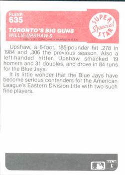 Toronto’s Big Guns (Willie Upshaw)  baseball card collectible - Main Image 2