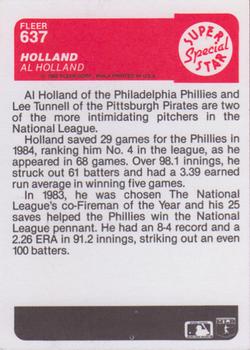 Holland Tunnell (Al Holland)  baseball card collectible - Main Image 2