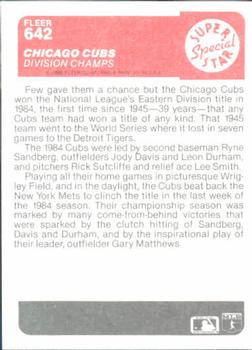 Chicago Cubs -- Division Champs  baseball card collectible - Main Image 2