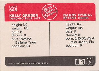 Kelly Gruber / Randy O’Neal  baseball card collectible - Main Image 2