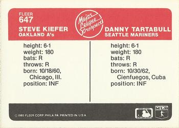 Steve Kiefer / Danny Tartabull  baseball card collectible - Main Image 2
