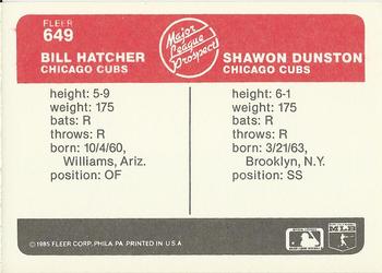 Bill Hatcher / Shawon Dunston  baseball card collectible - Main Image 2