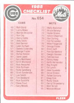 Checklist: Tigers / Padres / Cubs / Mets  baseball card collectible - Main Image 2