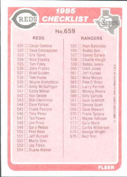 Checklist: Mariners / White Sox / Reds / Rangers  baseball card collectible - Main Image 2