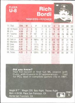 Rich Bordi  baseball card collectible - Main Image 2