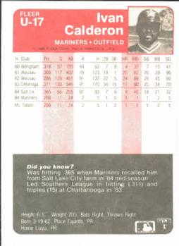 Ivan Calderon  baseball card collectible - Main Image 2