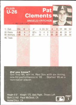 Pat Clements  baseball card collectible - Main Image 2