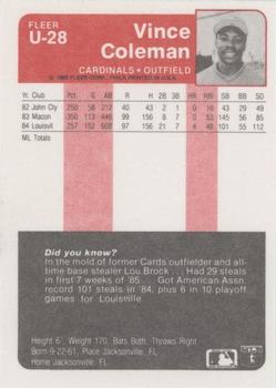 Vince Coleman  baseball card collectible - Main Image 2