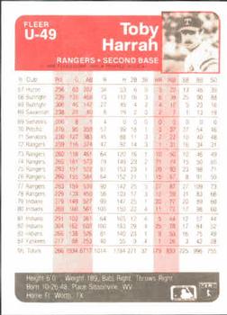 Toby Harrah  baseball card collectible - Main Image 2