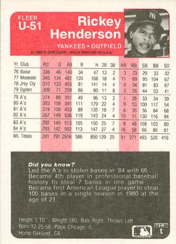 Rickey Henderson  baseball card collectible - Main Image 2
