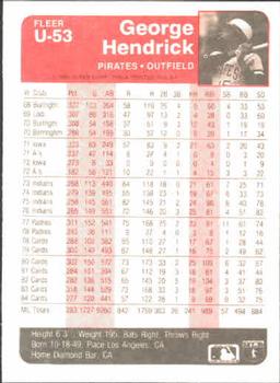 George Hendrick  baseball card collectible - Main Image 2