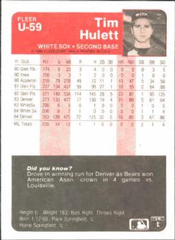 Tim Hulett  baseball card collectible - Main Image 2