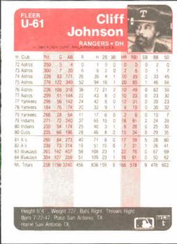 Cliff Johnson  baseball card collectible - Main Image 2