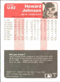 Howard Johnson  baseball card collectible - Main Image 2