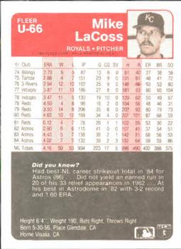 Mike LaCoss  baseball card collectible - Main Image 2