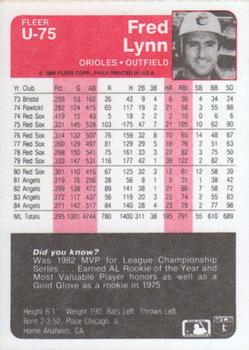 Fred Lynn  baseball card collectible - Main Image 2