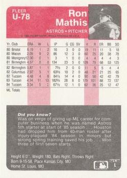 Ron Mathis  baseball card collectible - Main Image 2