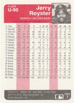 Jerry Royster  baseball card collectible - Main Image 2