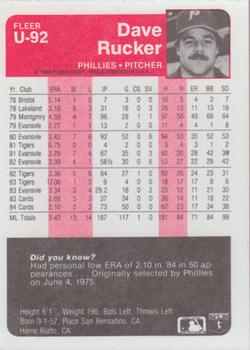 Dave Rucker  baseball card collectible - Main Image 2