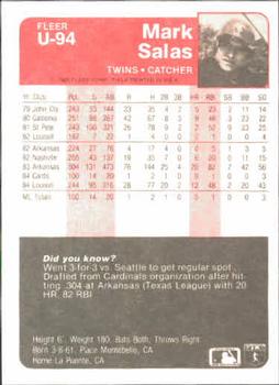 Mark Salas  baseball card collectible - Main Image 2