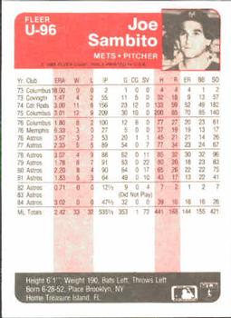 Joe Sambito  baseball card collectible - Main Image 2