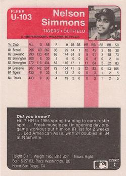 Nelson Simmons  baseball card collectible - Main Image 2