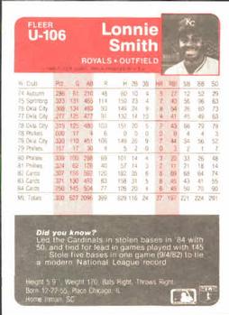 Lonnie Smith  baseball card collectible - Main Image 2