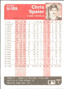 Chris Speier  baseball card collectible - Main Image 2