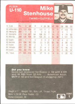 Mike Stenhouse  baseball card collectible - Main Image 2