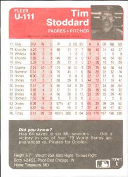 Tim Stoddard  baseball card collectible - Main Image 2