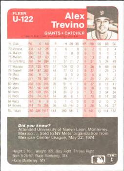 Alex Trevino  baseball card collectible - Main Image 2