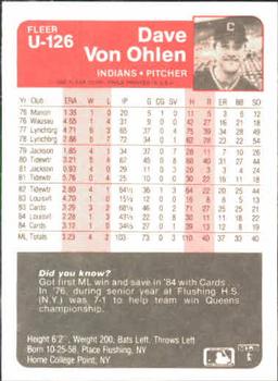 Dave Von Ohlen  baseball card collectible - Main Image 2