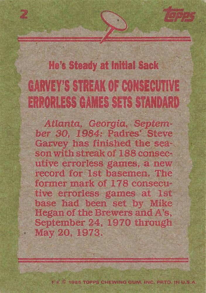 Steve Garvey  baseball card collectible - Main Image 2
