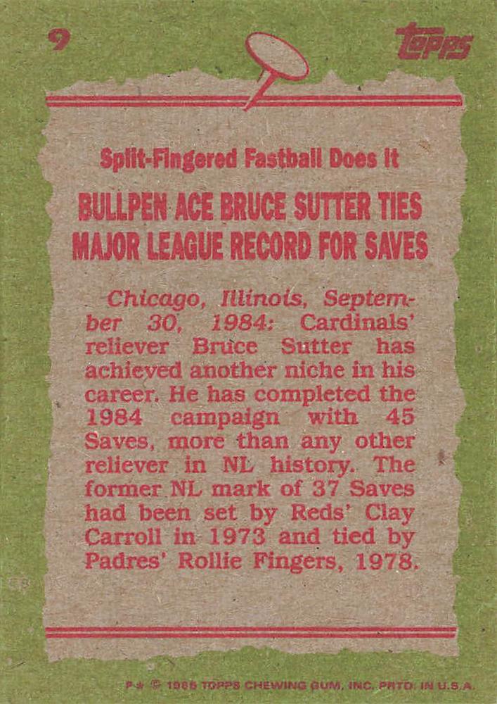 Bruce Sutter  baseball card collectible - Main Image 2