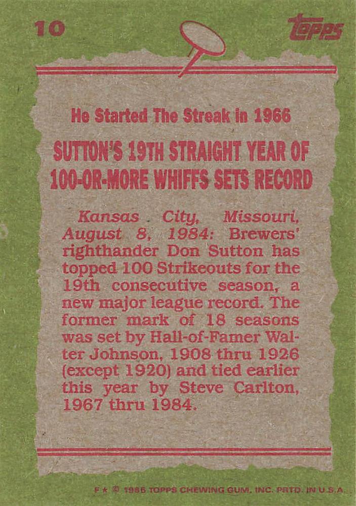 Don Sutton  baseball card collectible - Main Image 2