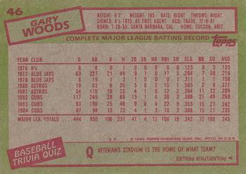 Gary Woods  baseball card collectible - Main Image 2