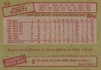 Rusty Kuntz  baseball card collectible - Main Image 2