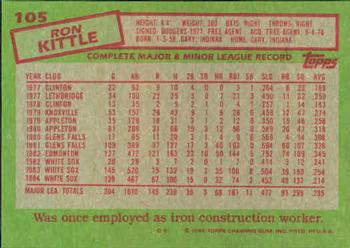 Ron Kittle  baseball card collectible - Main Image 2