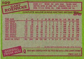 Gary Roenicke  baseball card collectible - Main Image 2