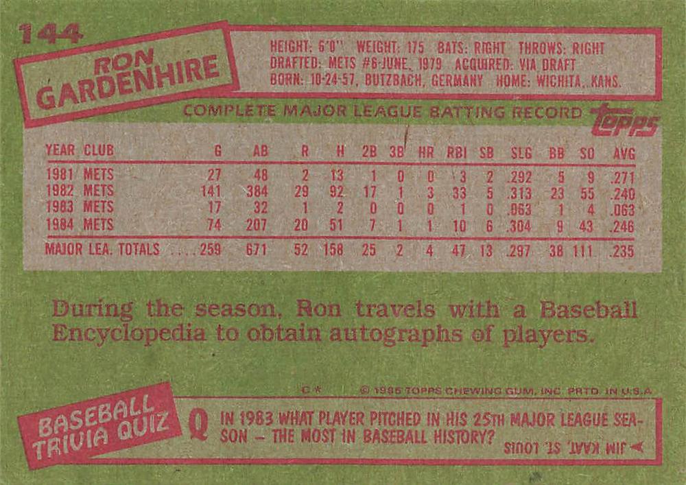 Ron Gardenhire  baseball card collectible - Main Image 2