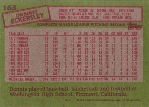 Dennis Eckersley  baseball card collectible - Main Image 2