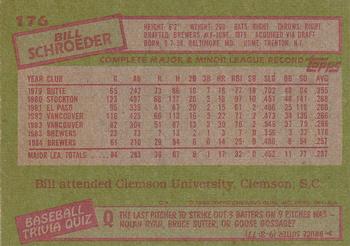 Bill Schroeder  baseball card collectible - Main Image 2