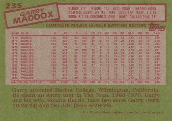 Garry Maddox  baseball card collectible - Main Image 2