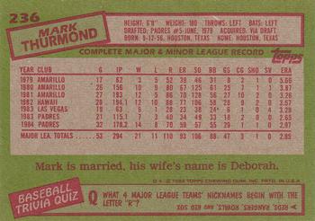 Mark Thurmond  baseball card collectible - Main Image 2