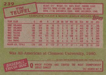 Tim Teufel  baseball card collectible - Main Image 2