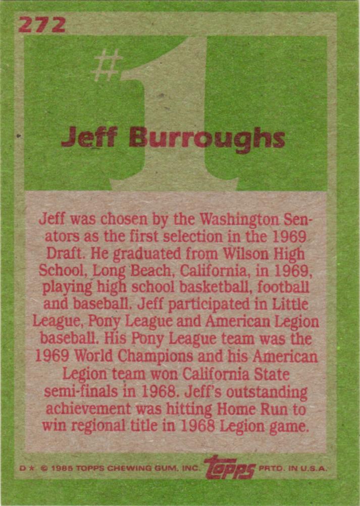 Jeff Burroughs  baseball card collectible - Main Image 2