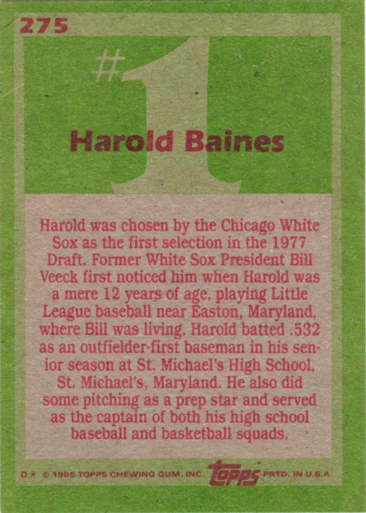 Harold Baines  baseball card collectible - Main Image 2