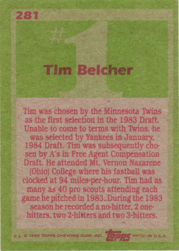 Tim Belcher  baseball card collectible - Main Image 2